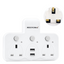 6239U USB Travel UK Outlet Extender with Individual Switches