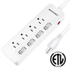 6205 4 Outlets Power Strip Surge Protector with Individual Switches and 6ft 14AWG Extension Cord